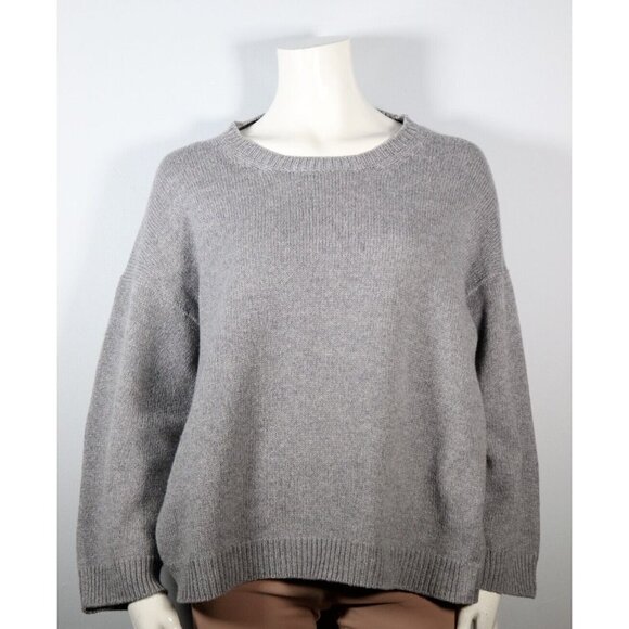 Weekend Max Mara Womens Medium Gray Pullover Sweater Round Neck Boxy Knit Jumper - Picture 1 of 6
